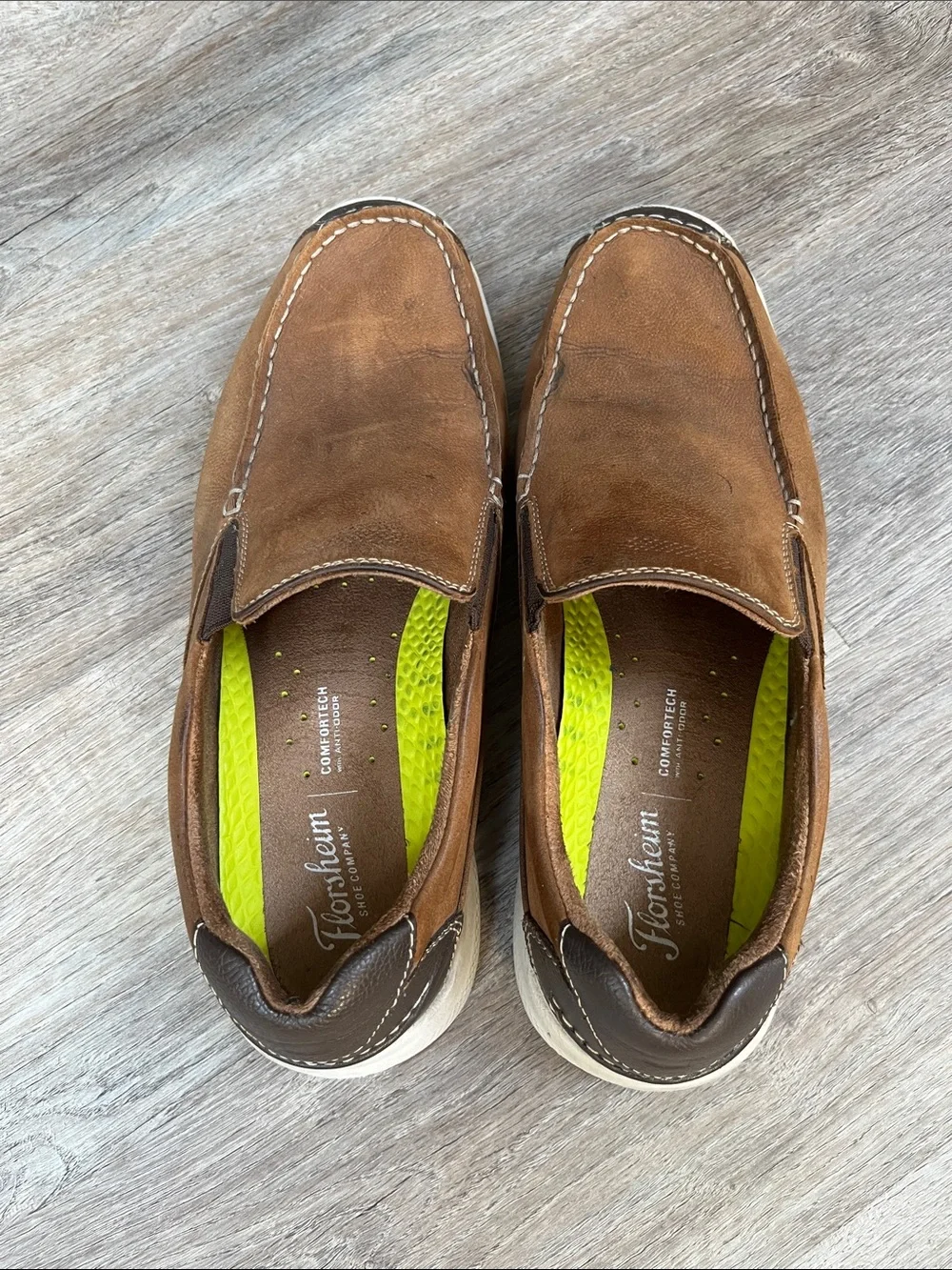 Florsheim Men’s Brown Leather Slip-On Loafers - Picture 2 of 8